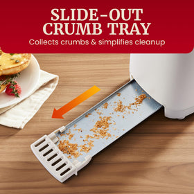 Elite Gourmet ECT2517C easy-clean crumb tray for quick maintenance