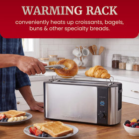 Elite Gourmet ECT3200 six-level browning for precise toast shade.