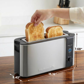 Elite Gourmet ECT3200 defrost setting for frozen bread and even browning.