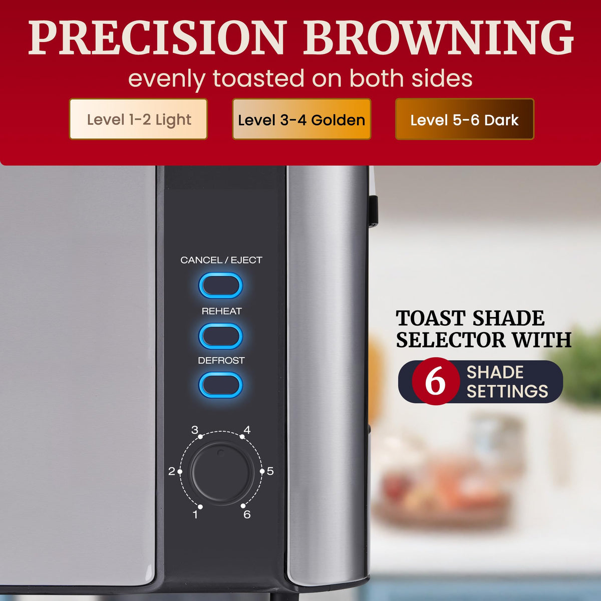 Elite Gourmet ECT3200 reheat function preserves texture of warm toast.