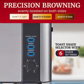 Elite Gourmet ECT3200 reheat function preserves texture of warm toast.