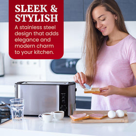 Elite Gourmet ECT3200 stainless steel housing complements modern kitchens.