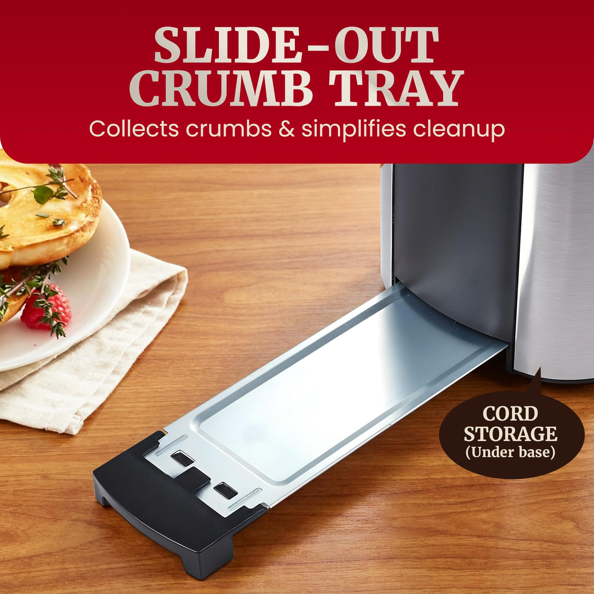 Elite Gourmet ECT3200 retractable warming rack for pastries.
