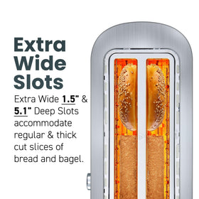 Elite Gourmet ECT4123X true bagel function close-up heating the inside.