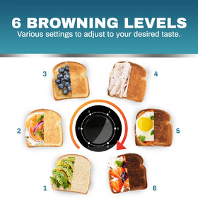 Elite Gourmet ECT4829B six-settings dial for browning control.