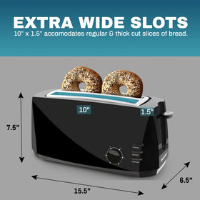 Elite Gourmet ECT4829B cool-touch housing with non-slip base for safety.
