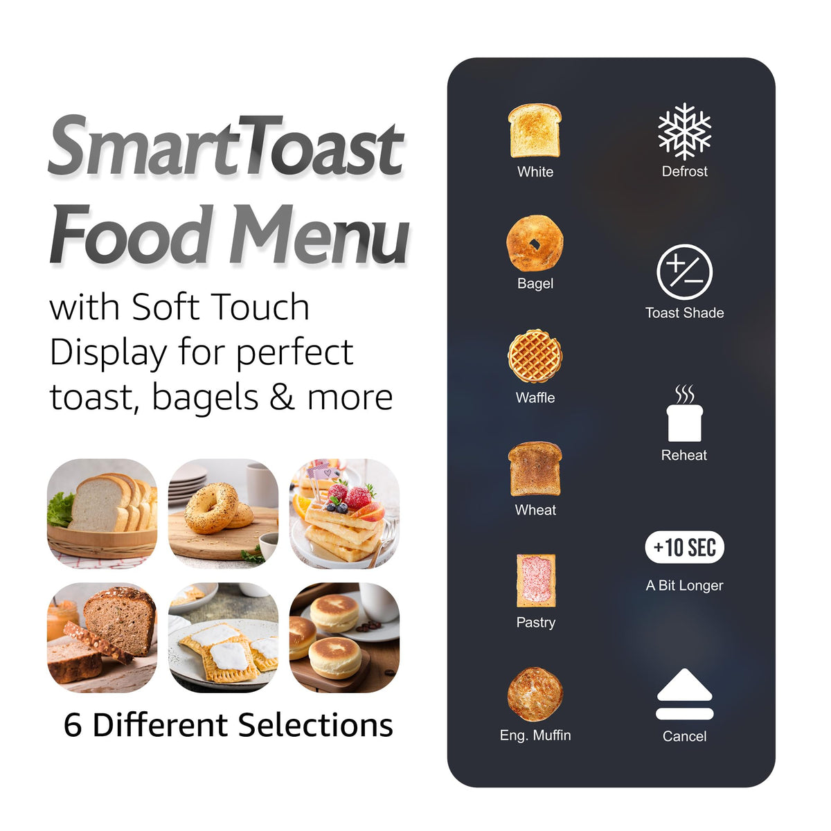 Elite Gourmet ECT5924D capacitive touch display close-up for intuitive control.