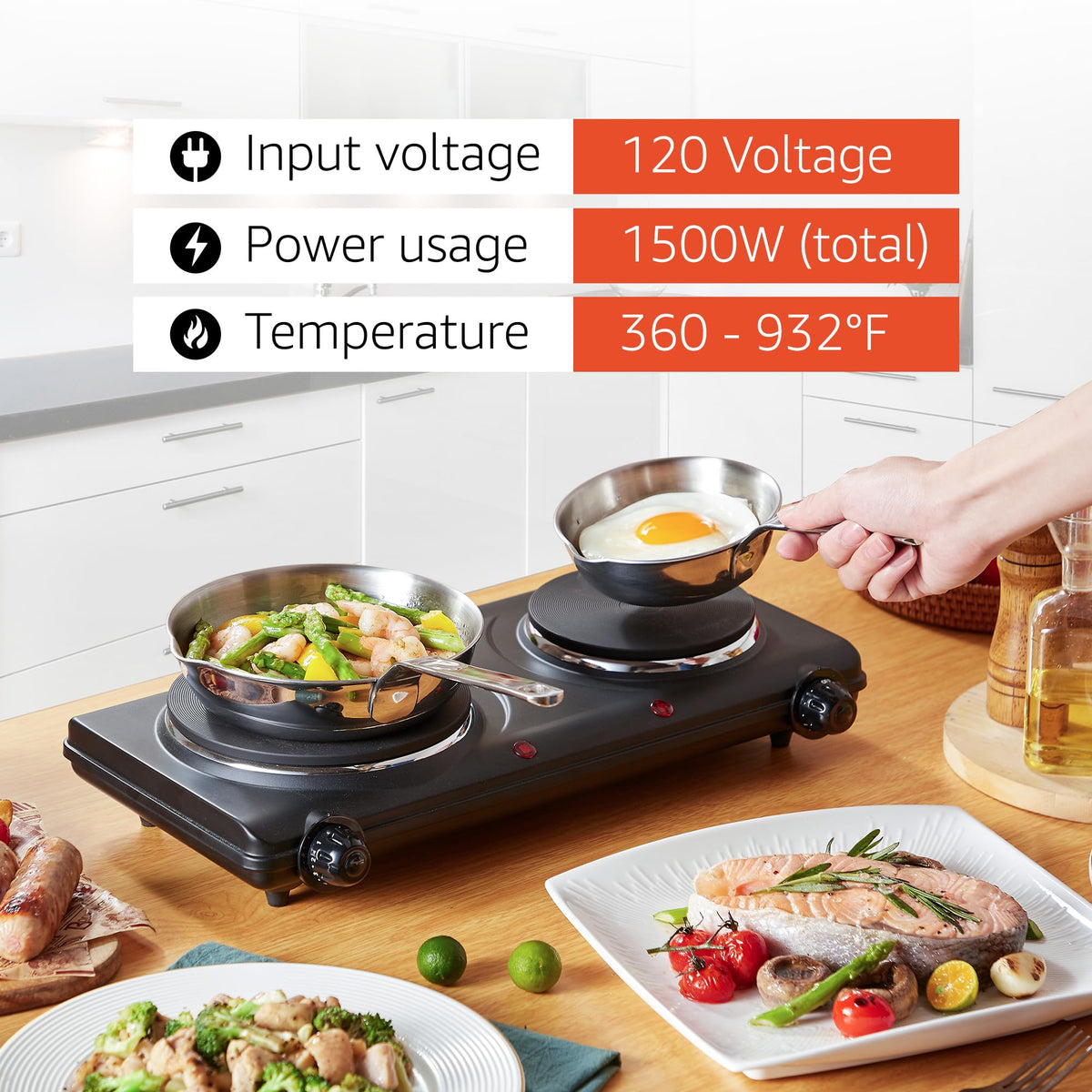 Non-slip feet on Elite Gourmet EDB-302BF stabilize the unit during use