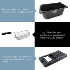 Elite Gourmet EDF-3500 375°F temperature lets you customize frying for various foods.