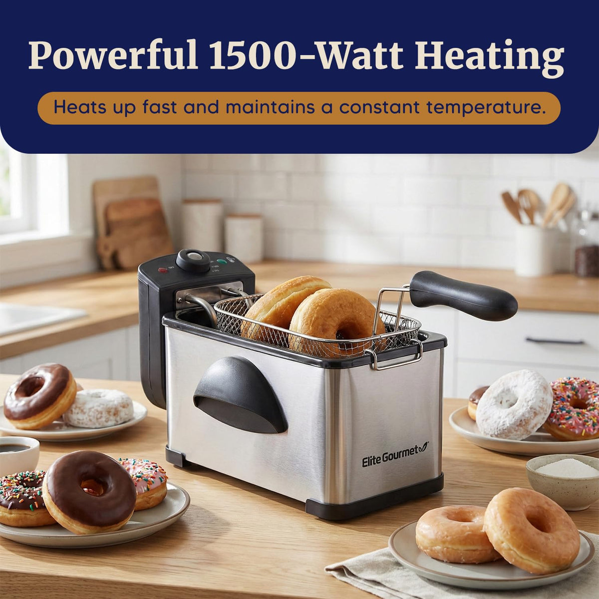 Elite Gourmet EDF2100 viewing window lets you monitor frying without splatter