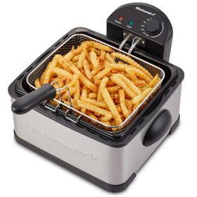 Elite Gourmet EDF475 stainless steel body for durable, easy maintenance in home kitchens.