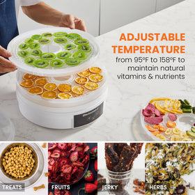Elite Gourmet EFD770WD control panel demonstrates precise temp and timer control.