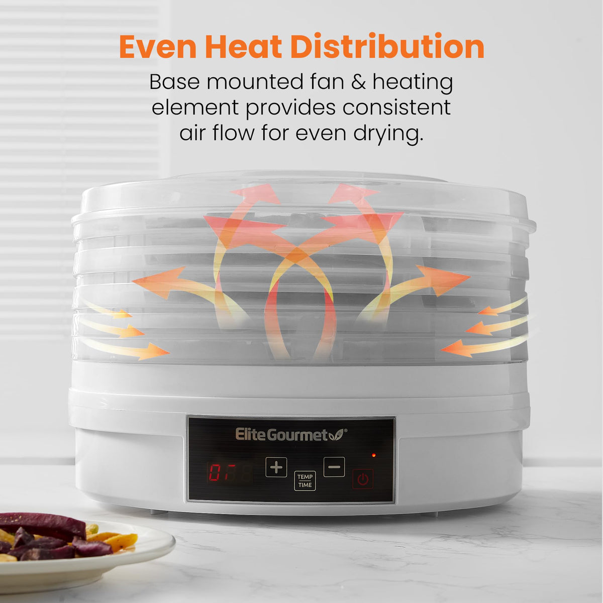 Elite Gourmet EFD770WD dried fruits ready-to-eat healthy snacks.