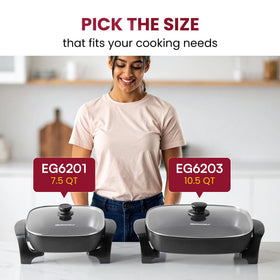 Elite Gourmet EG-6203 temperature probe maintains precise heat during cooking.