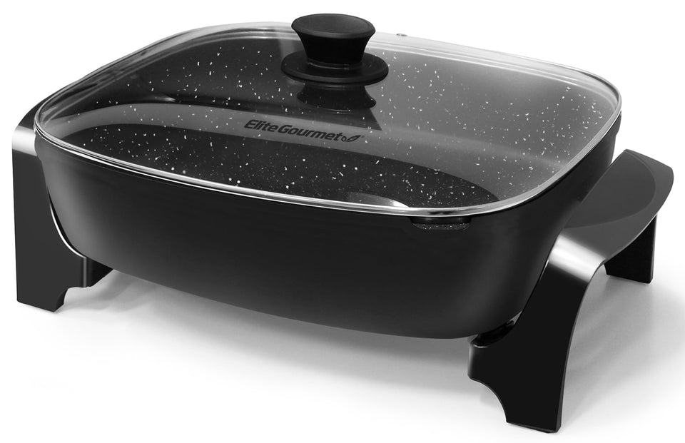 Elite Gourmet EG-6203X deep-dish skillet top view for family meals.
