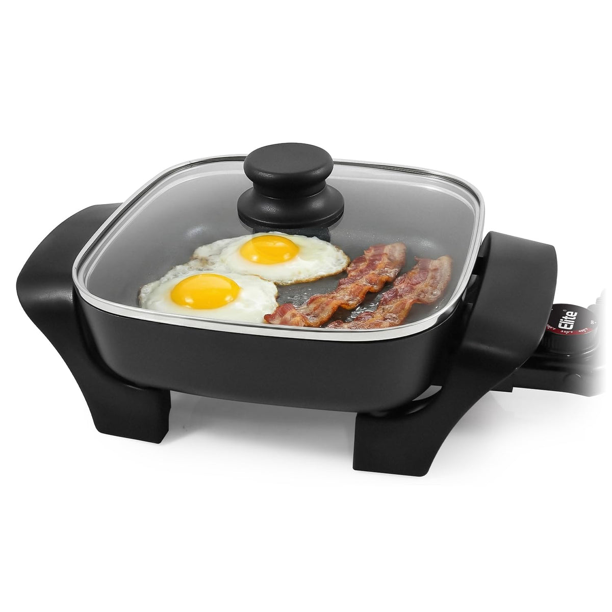 Elite Gourmet EG808 square 8x8 skillet delivers space saving design for small kitchens