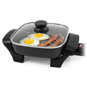 Elite Gourmet EG808 square 8x8 skillet delivers space saving design for small kitchens