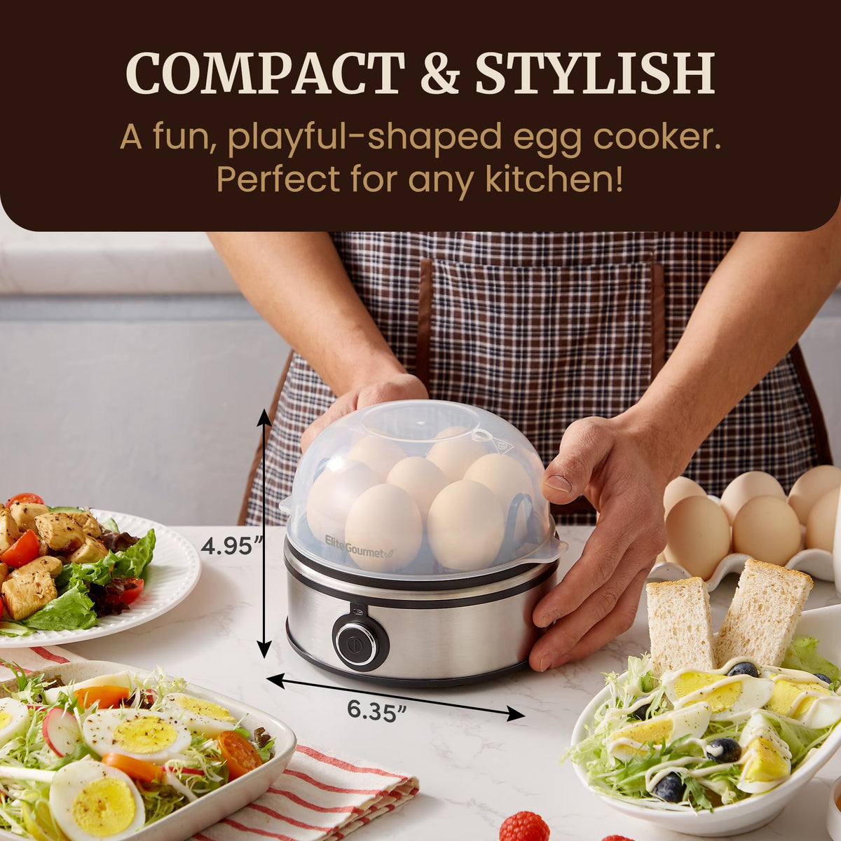 Elite Gourmet EGC855SS clear lid for easy monitoring during cooking.
