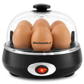 Elite Gourmet egg cooker base, compact and ready for quick breakfasts.