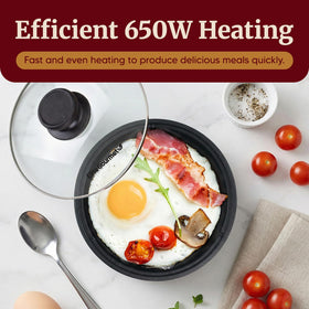 Elite Gourmet EGL-6101 compact skillet on counter, perfect for small apartments.