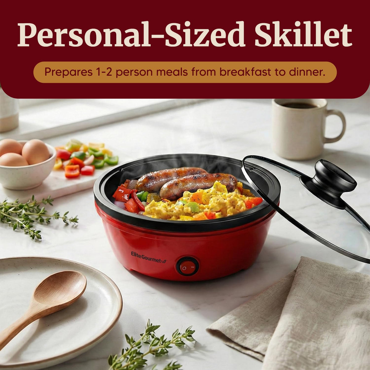 Elite Gourmet EGL-6101 non-stick interior for quick cleanup after cooking.