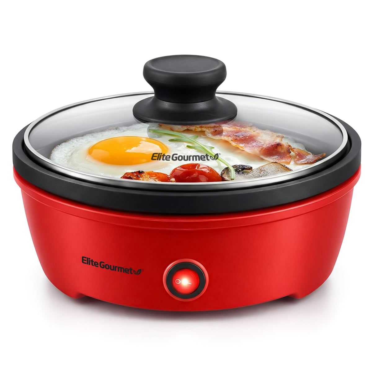 Elite Gourmet EGL-6101 personal stir fry pan front view, ideal for single servings.