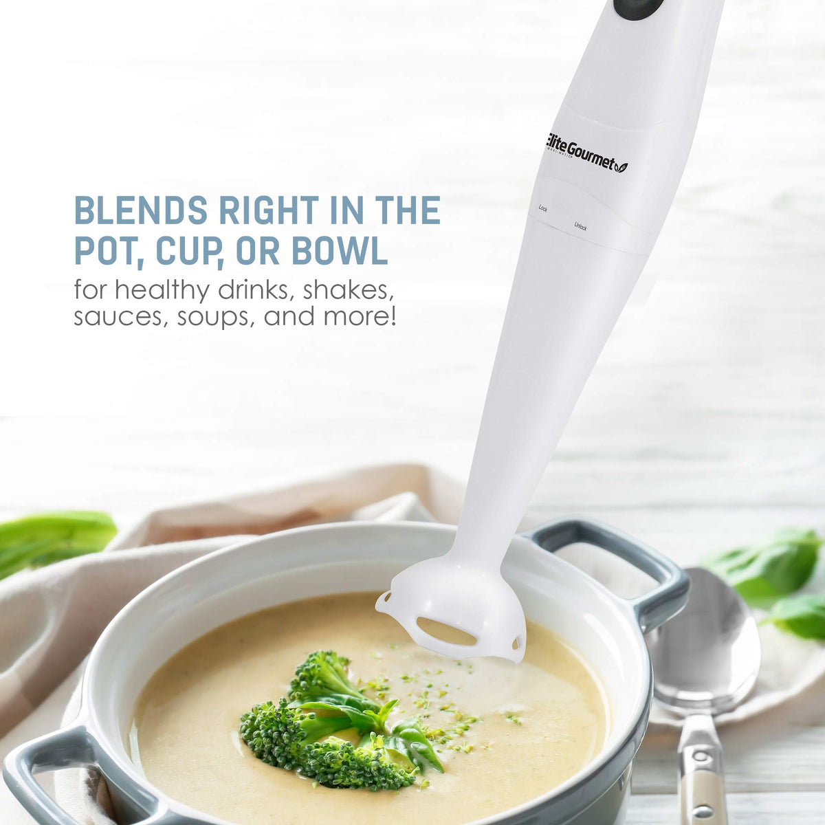 Elite Gourmet EHB-2425X compact ergonomic handle design