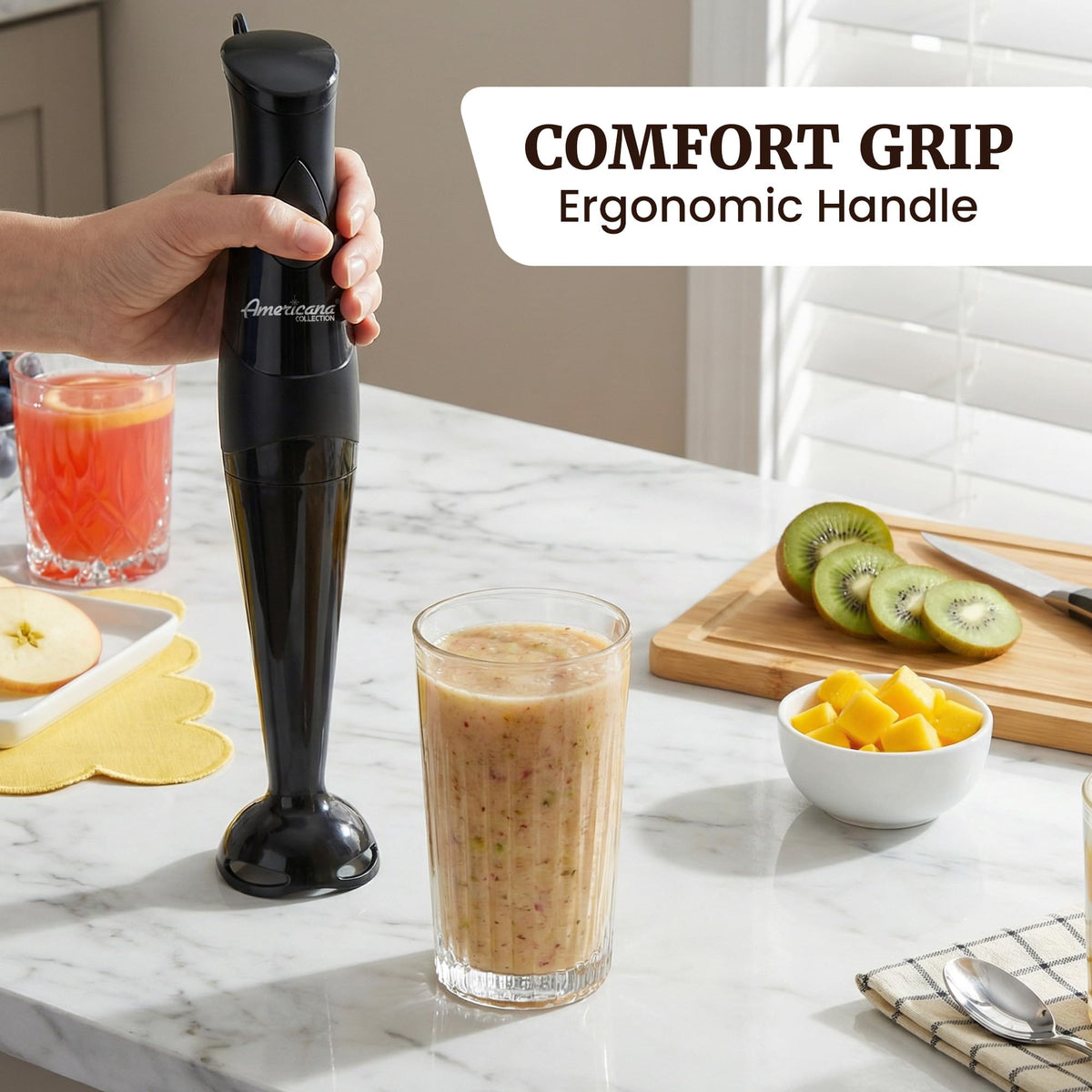 Elite Gourmet EHB2425B stainless steel blades stay durable and clean