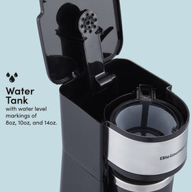 Elite Gourmet EHC-112B compact design suits small kitchens and travel setups.