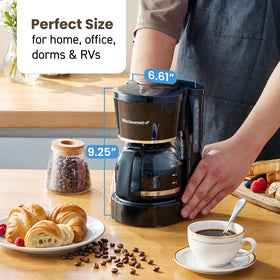 Swing-out reusable filter on the Elite Gourmet EHC-5055 reduces waste