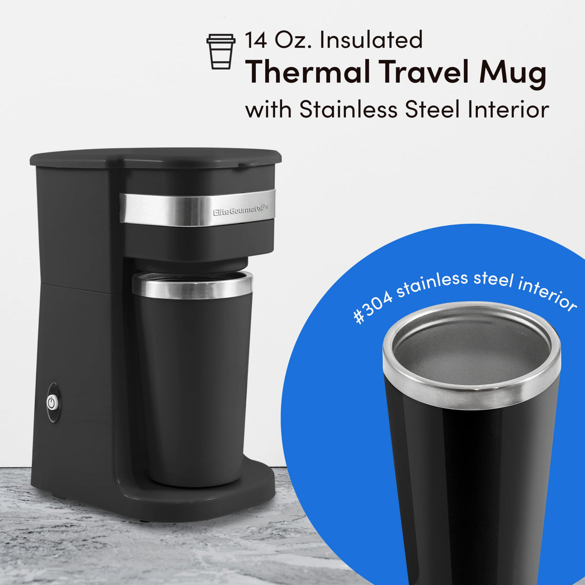 Elite Gourmet EHC111A 1-touch brew for fast, convenient coffee
