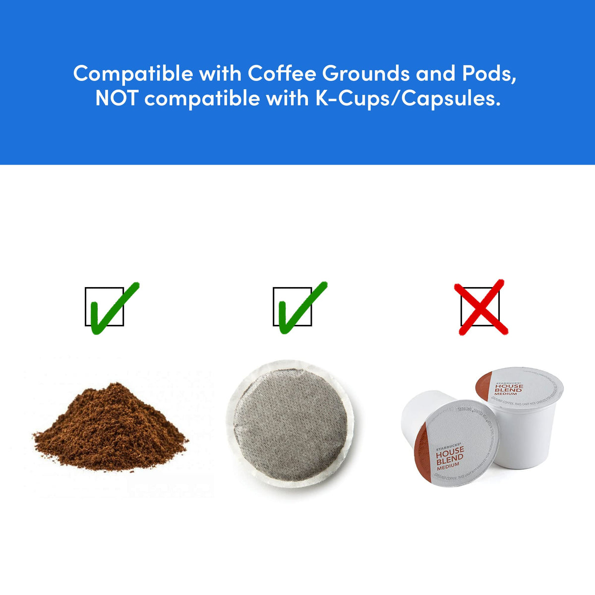 Elite Gourmet EHC111A reusable filter for ground coffee compatibility