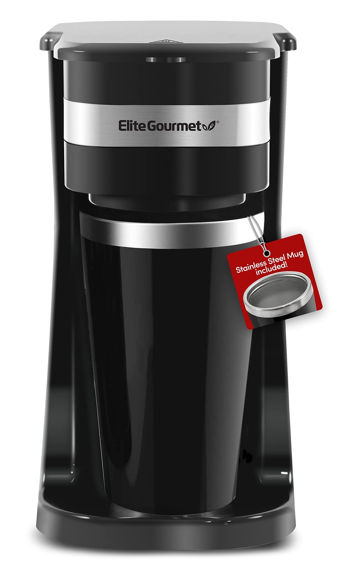 Elite Gourmet EHC114 coffee maker front view for compact spaces