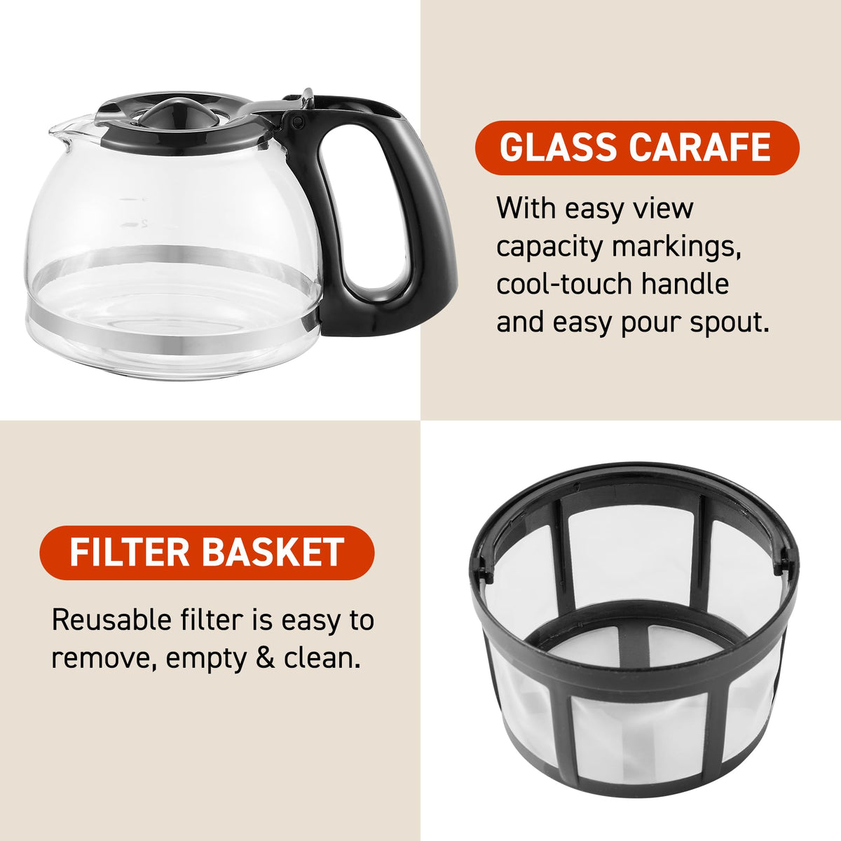 Elite Gourmet EHC4128 4-cup glass carafe captures small-batch coffee joy.