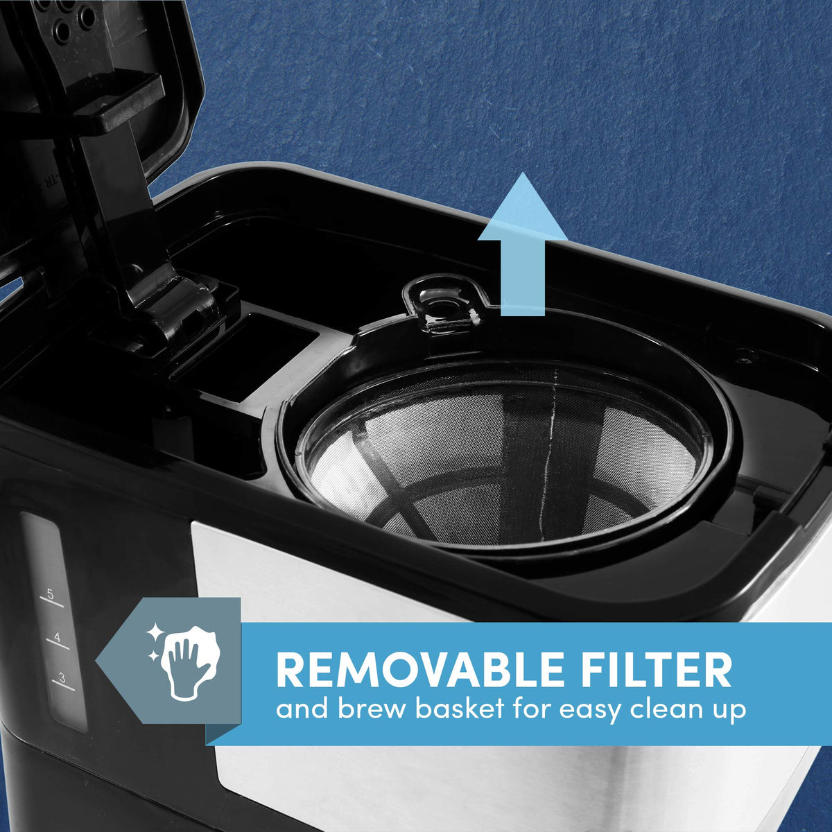 Elite Gourmet EHC9420 Pause 'N Serve feature for quick coffee during busy moments
