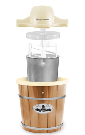 Elite Gourmet EIM-924L electric-paddle enabling smooth churn for creamy texture