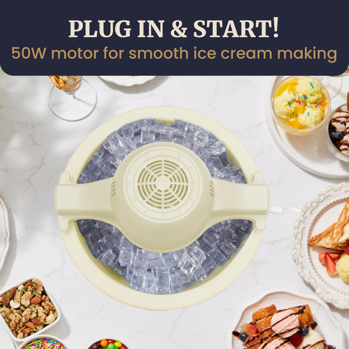Elite Gourmet EIM-924L scoop-ready desserts inviting easy serving