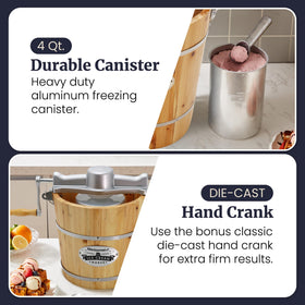 Elite Gourmet EIM402 included hand crank for manual churning