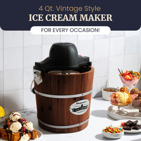 Elite Gourmet EIM418 4-quart canister ready for large-batch desserts.