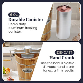 Elite Gourmet EIM916X bonus die-cast hand crank for traditional churning