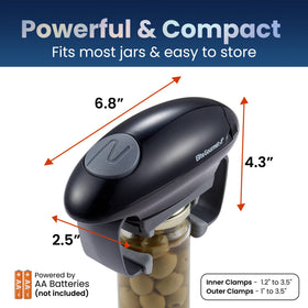 Elite Gourmet EJO800 uses 2 AA batteries for portable, cordless operation.