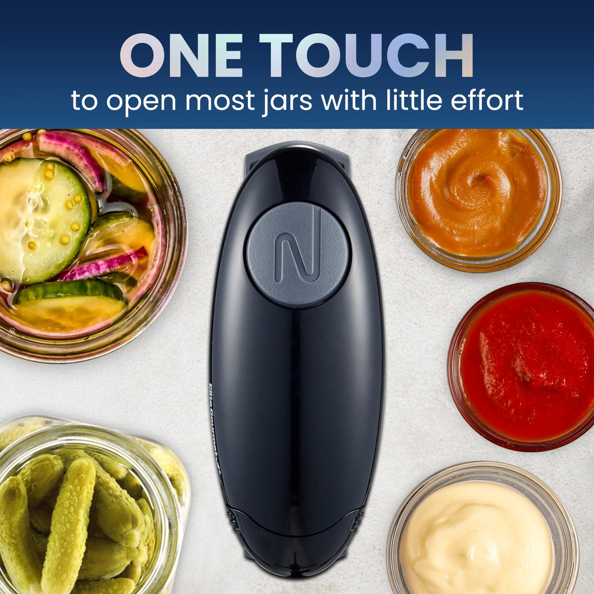 Elite Gourmet EJO800 opens jumbo jars up to 3.5 inches in diameter.