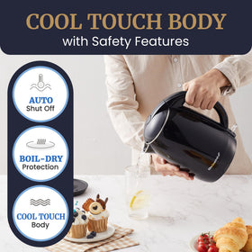 Elite Gourmet EKT1821 one-point-eight-liter capacity for quick boiling.