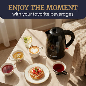 Elite Gourmet EKT5051 360-degree swivel base enables cordless serving.