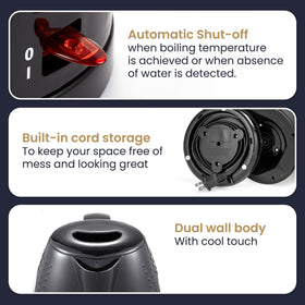 Elite Gourmet EKT5051 red-on-off lever signals status.