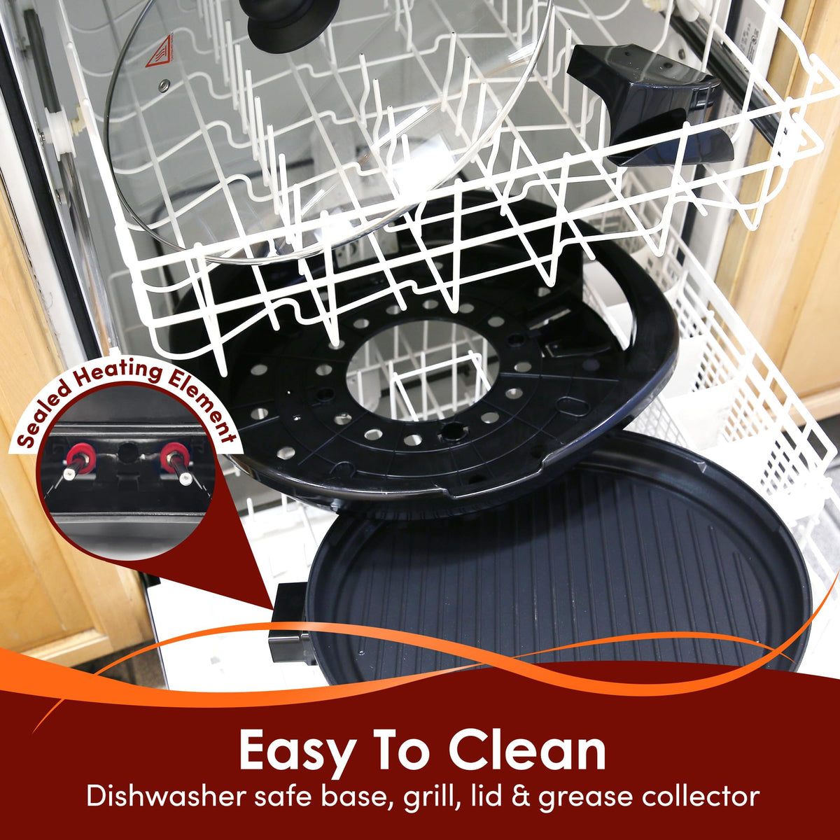Elite Gourmet EMG-980BX heat control dial enabling precise settings up to 450°F
