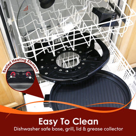 Elite Gourmet EMG-980BX heat control dial enabling precise settings up to 450°F