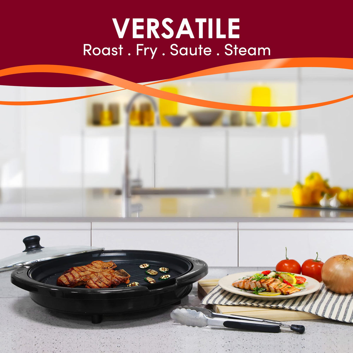Compact indoor grill setup of Elite Gourmet EMG-980BX for versatile meals
