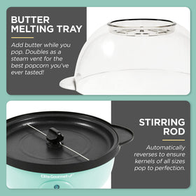 Elite Gourmet EPM330M 3Qt serving bowl assembly shown for convenient serving.