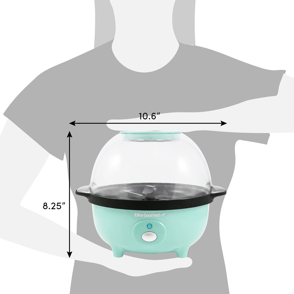 Elite Gourmet EPM330M ventilated lid design keeps popcorn crispy.